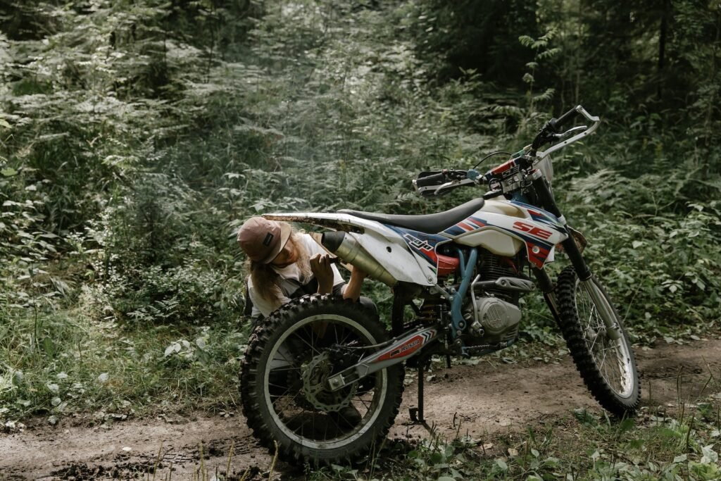 Man Repairing a Motorcycle