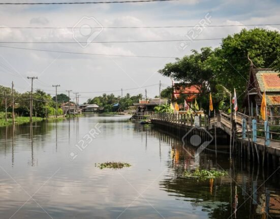 nonthaburi, thailand: old house near river in nonthaburi, thailand ...