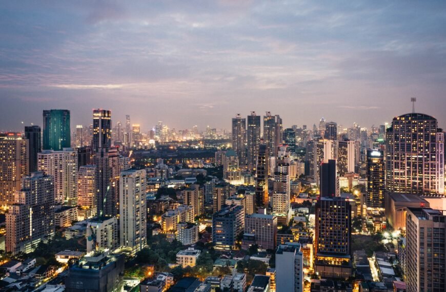 aerial photography of high-rise buildings under cloudy sky