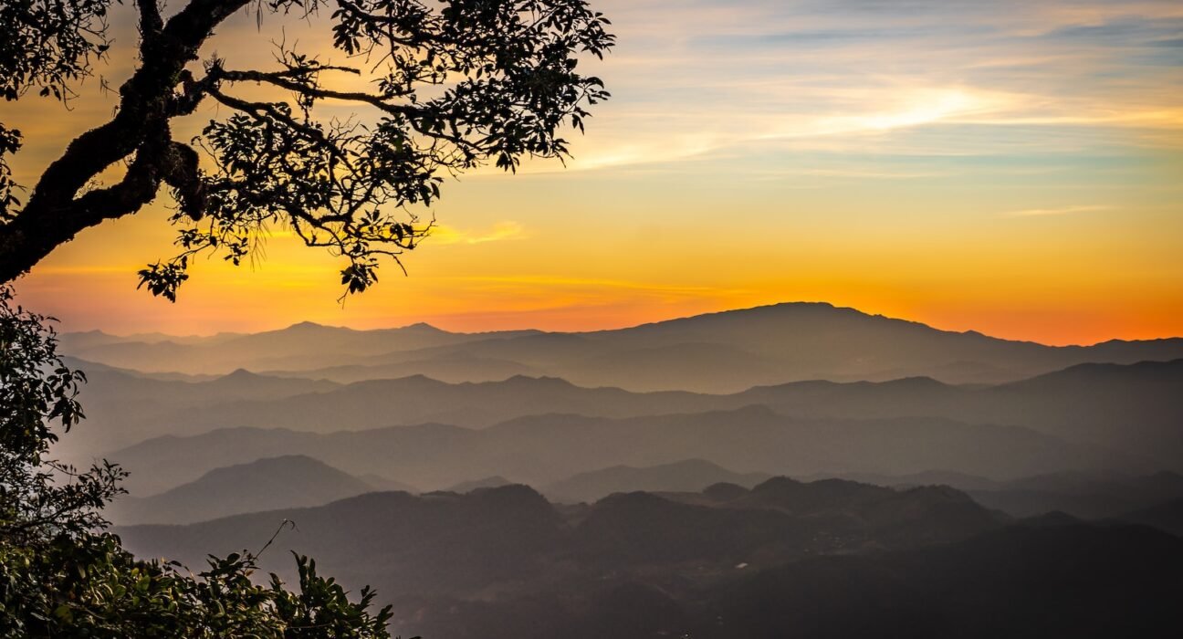 silhouette of mountain range