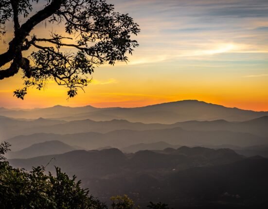 silhouette of mountain range