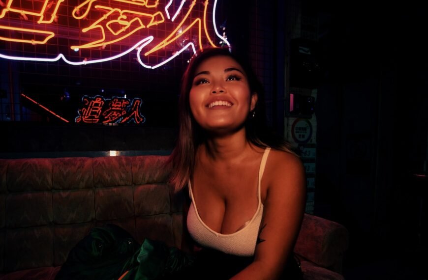 a woman sitting on a couch