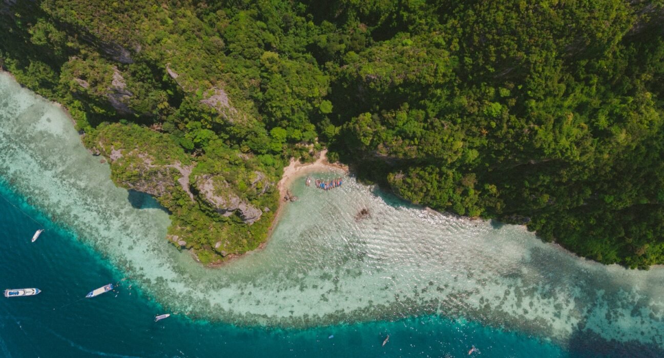 aerial view of beach