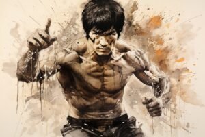 ai generated, bruce lee, watercolor