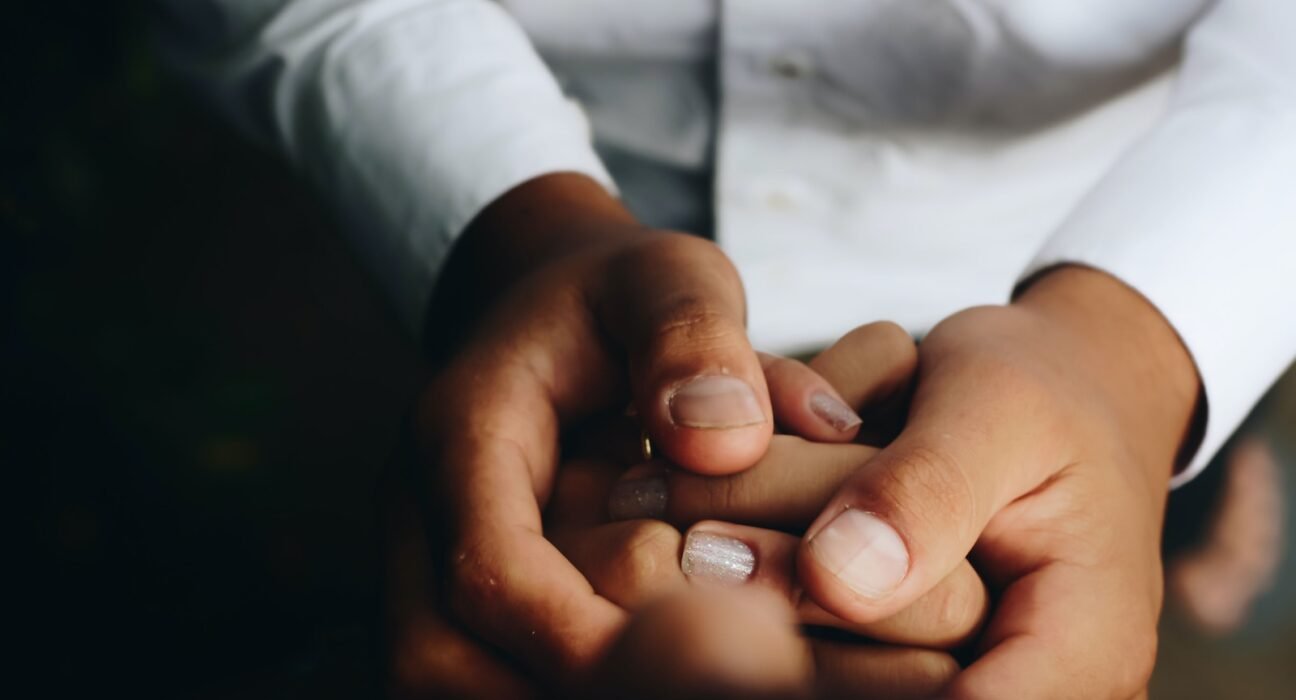 person holding hands