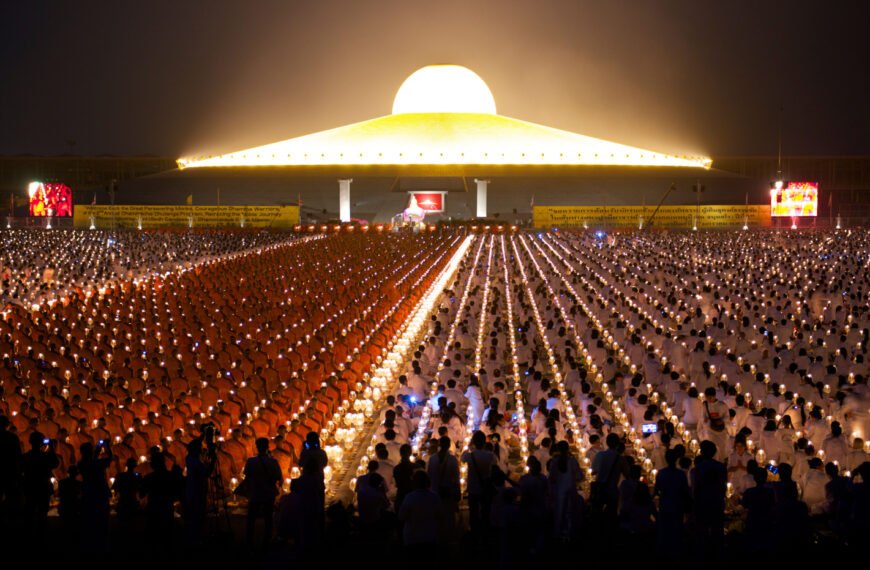 dhammakaya temple sets record with 330,000 candles tricycle