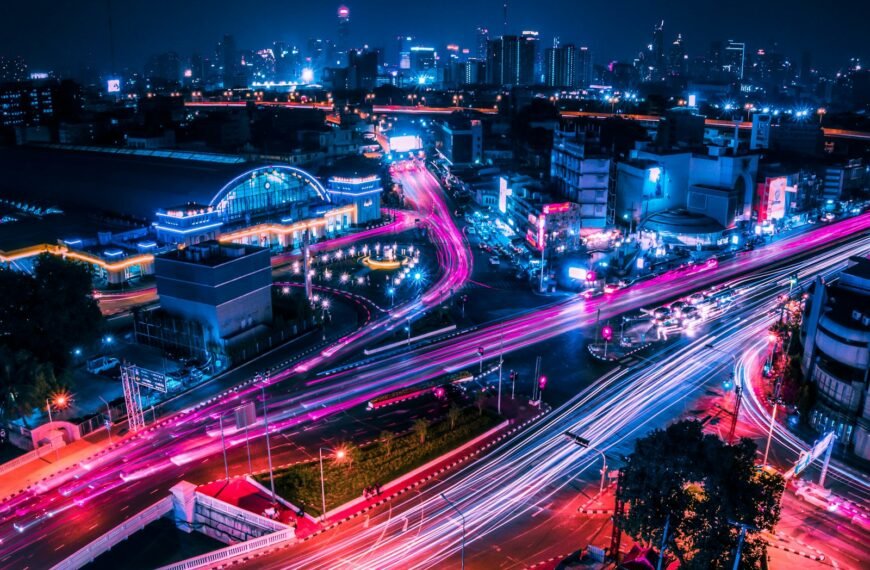 timelapse photo of lighted city streets