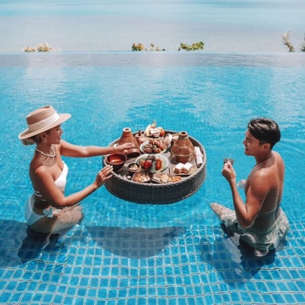 luxurious floating breakfast at conrad koh samui | hilton honors ...