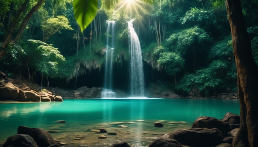 majestic waterfall in koh luang