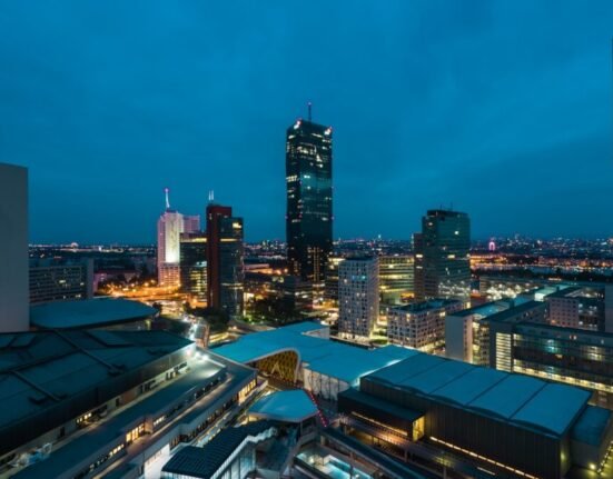 high-rise building city during nighttime
