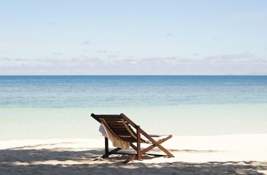 sun lounger in beach