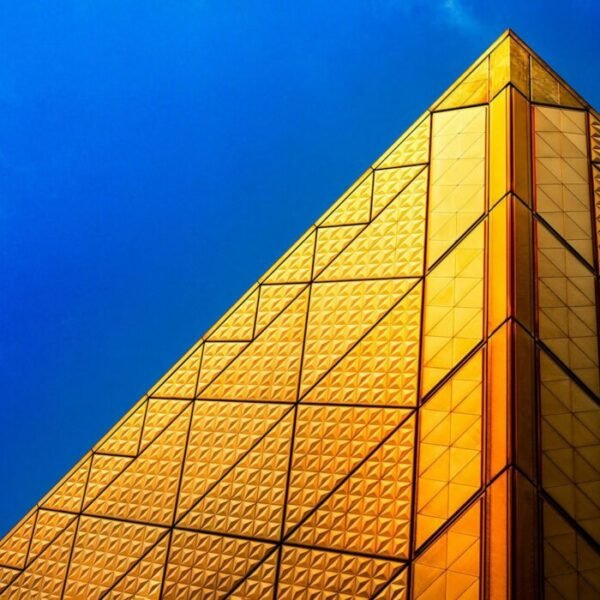 pyramid structure under blue sky