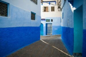 blue painted building